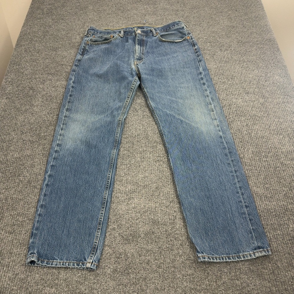 Levi Strauss 505 Jeans Mens 38x32 Blue Denim Straight Leg Regular Fit Casual